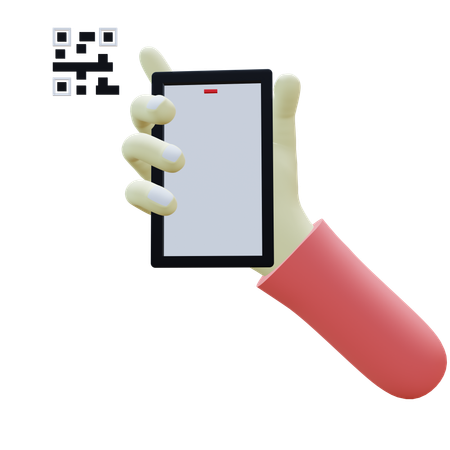 Qr Code Fingers Gesture  3D Icon