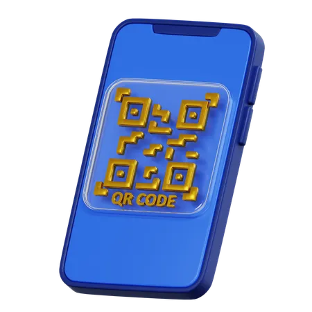 QR Code Icon for Cashless Payments in the Digital Economy  3D Icon