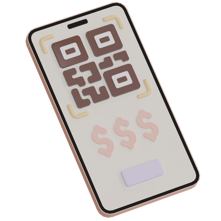 Pagamento por código QR  3D Icon