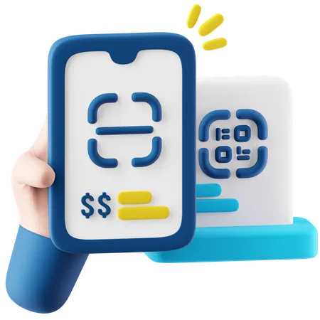 Paiement par code QR  3D Icon