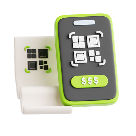 Paiement par code QR  3D Icon