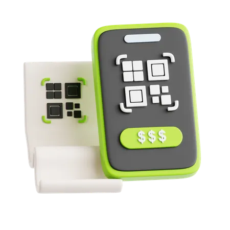 Paiement par code QR  3D Icon