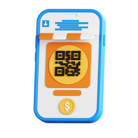 Paiement par code QR  3D Icon