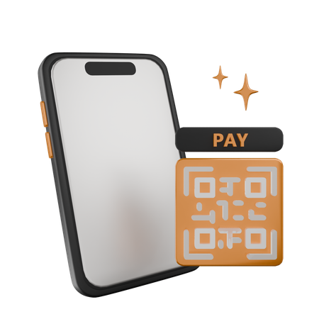 Qr Code Pay With Smartphone  3D Icon