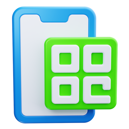 QR코드 결제  3D Icon