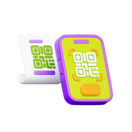 QR Code Payment  3D Icon