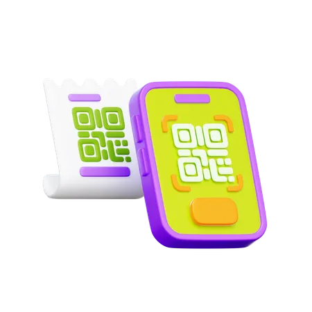 QR Code Payment  3D Icon