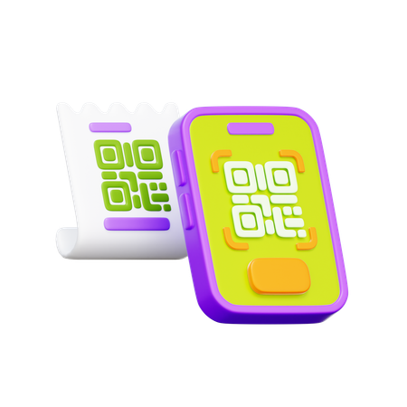 QR Code Payment  3D Icon