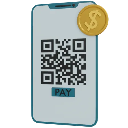 QR Code Payment 3 D Objects With High Resolution 3D Icon