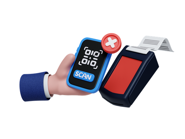Qr Code Payment Fail  3D Icon
