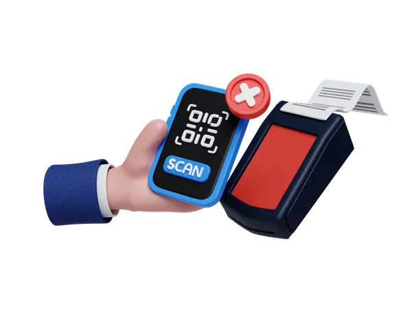 Qr Code Payment Fail  3D Icon