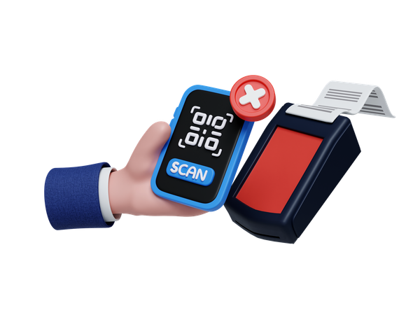 Qr Code Payment Fail  3D Icon