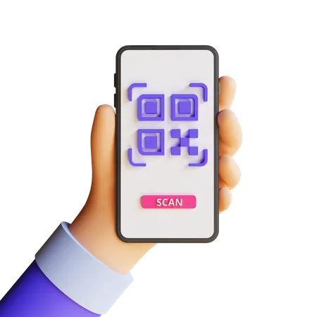 Qr Code Scan  3D Illustration