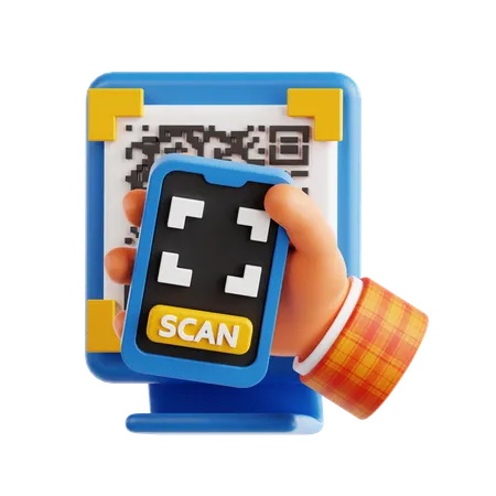 Qr Code Scan Payment  3D Icon