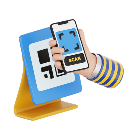 Qr Code Scan Payment  3D Icon