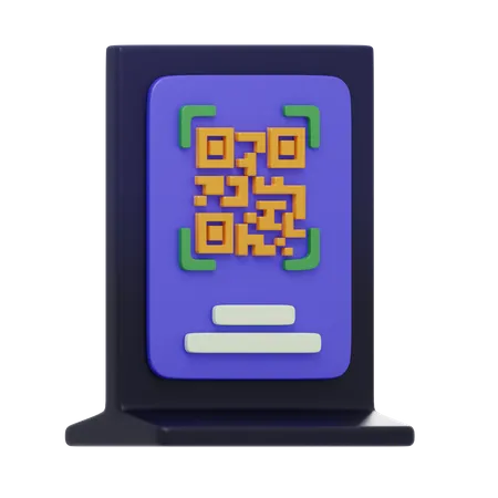 Qr Code Scan Stand  3D Icon