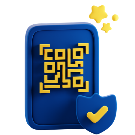 QR Code Security  3D Icon