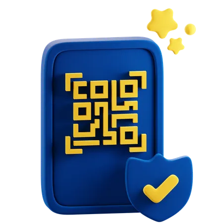 QR Code Security  3D Icon