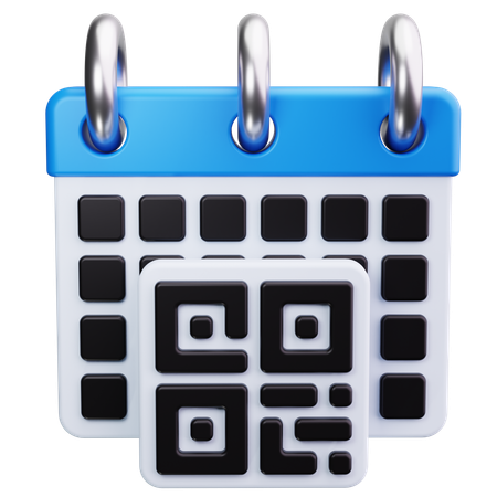 カレンダー付きQRコード  3D Icon