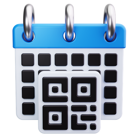 QR Code with Calendar  3D Icon