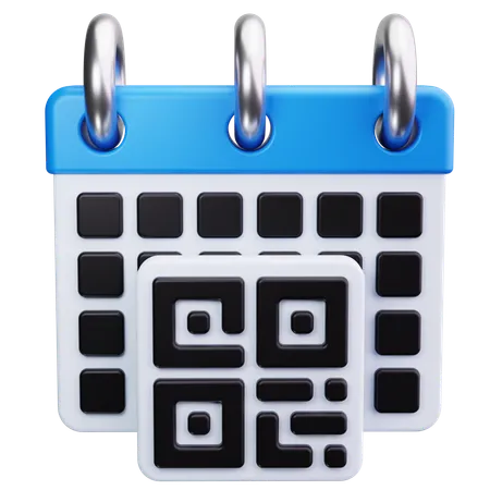 QR Code with Calendar  3D Icon