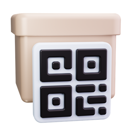 QR Code with Gift Box  3D Icon