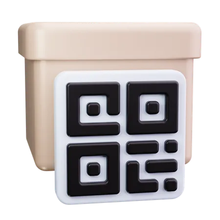 QR Code with Gift Box  3D Icon