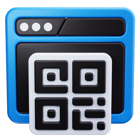 QR Code with Image Frame  3D Icon