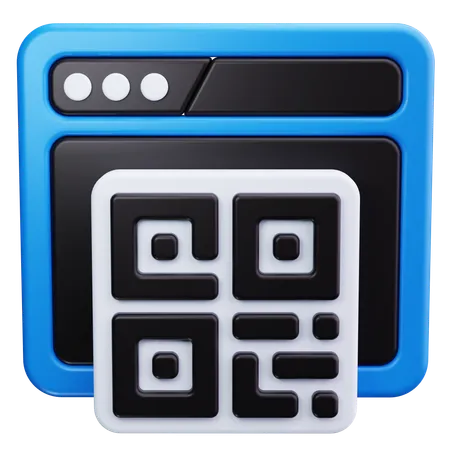 QR Code with Image Frame  3D Icon