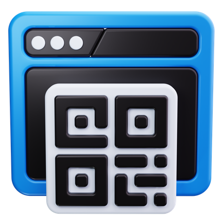 QR Code with Image Frame  3D Icon