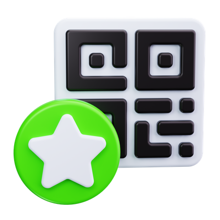 星付きQRコード  3D Icon
