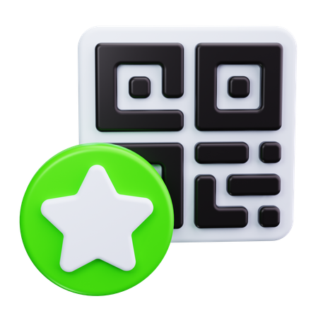 QR Code with Star  3D Icon