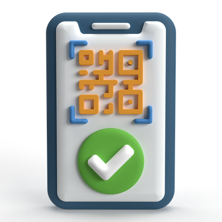 Zahlung per QR-Code  3D Icon