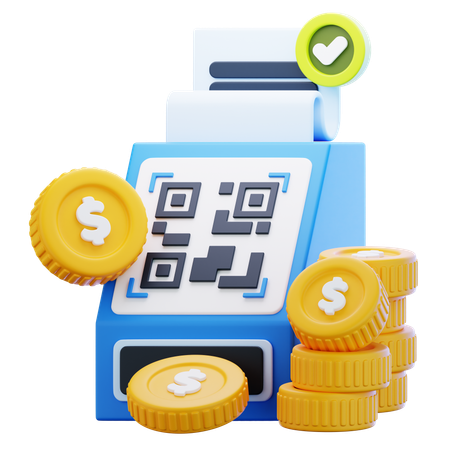 QR マシン  3D Icon