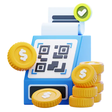 QR マシン  3D Icon