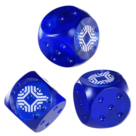 Qtum Glass Dice Crypto  3D Icon