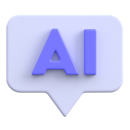 Quadrado de bolha de bate-papo com IA  3D Icon