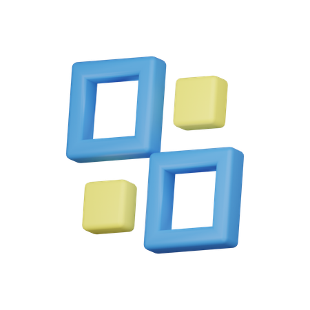 Quadrado grande e pequeno oco  3D Icon