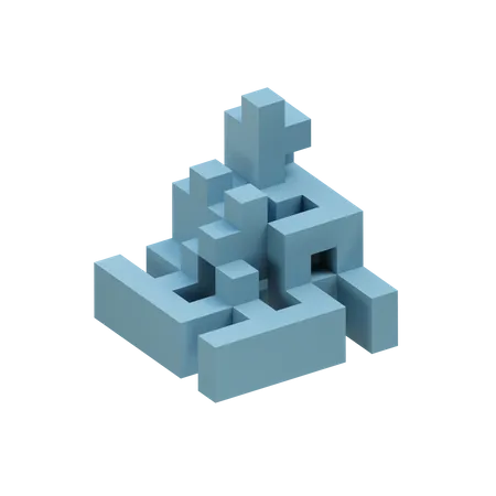 Bruch der Quadratfächerzelle  3D Icon