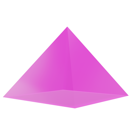 Quadratische Pyramide, transparente Form  3D Icon