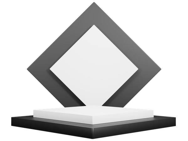 Quadratisches Podium  3D Icon
