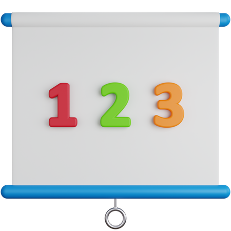 Quadro de apresentação com números  3D Icon