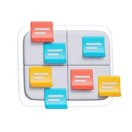 Quadro kanban 3D Icon