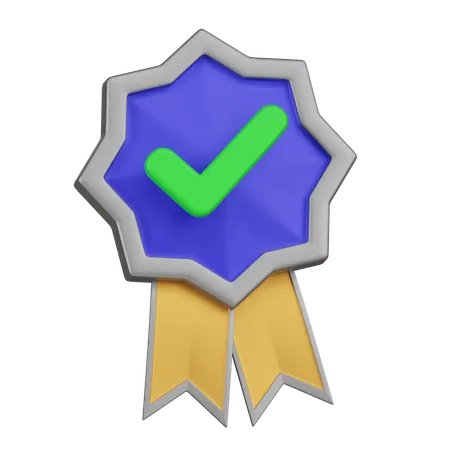 A 3 D Icon Of A Seal Of Approval With A Check Mark Representing Certified Quality Assurance Or Achievement Recognition 3D Icon