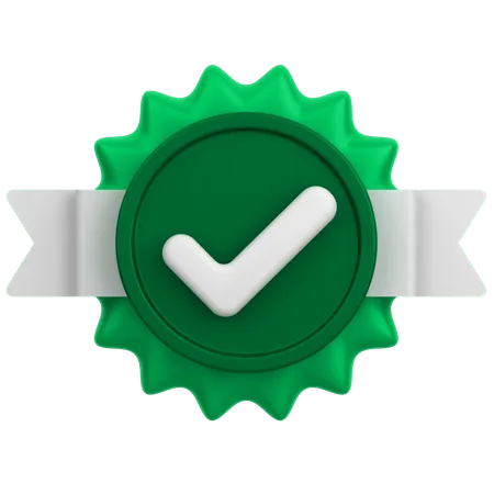 3 D Icon Of A Approve Badge 3D Icon