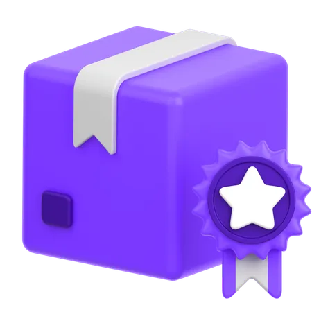 3 D Icon Of A Package With A Badge 3D Icon