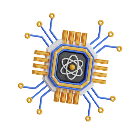 Quantum Computer  3D Icon