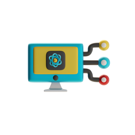 Quantum Computing Connection  3D Icon