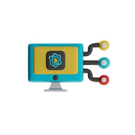 Quantum Computing Connection  3D Icon