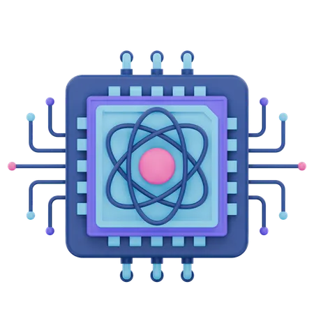 Quantum Computing Core  3D Icon